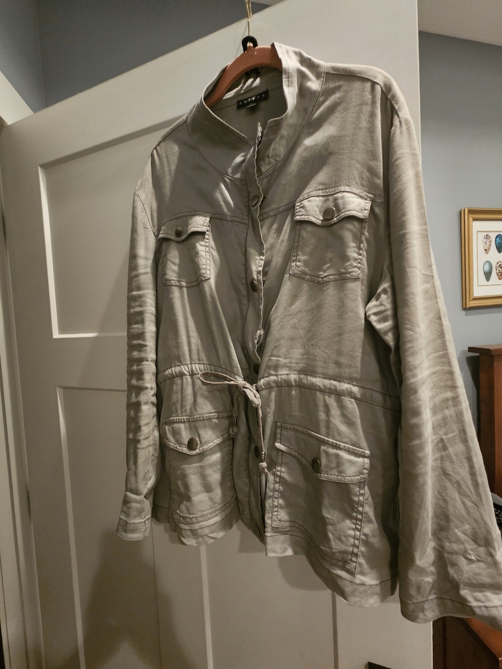 Tribal Light Gray Women's Military-Style Jacket